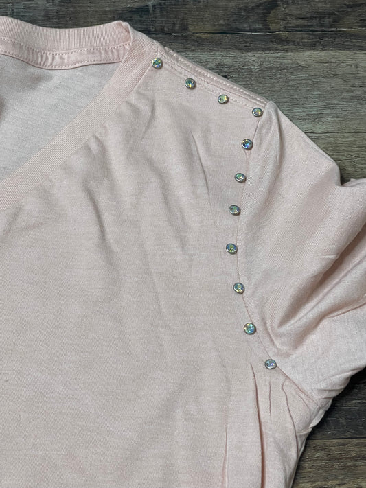 Peach/AB Rivet Tee