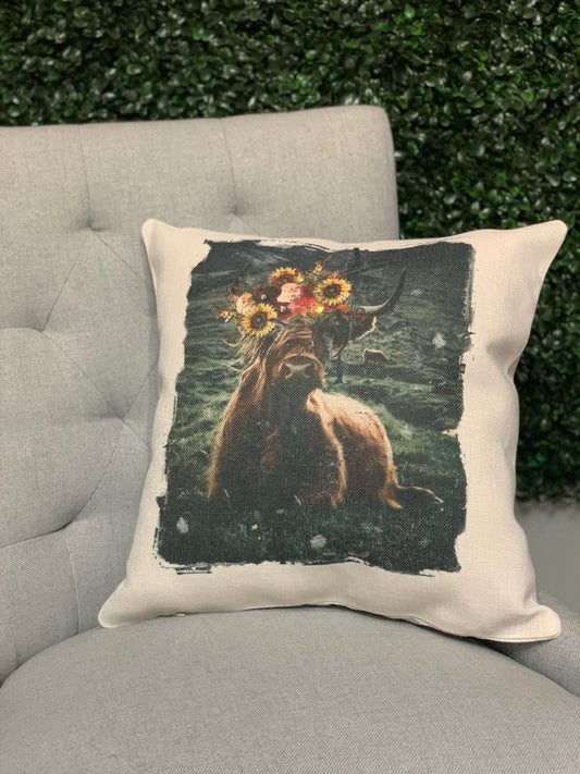 Sunflower cow pillow