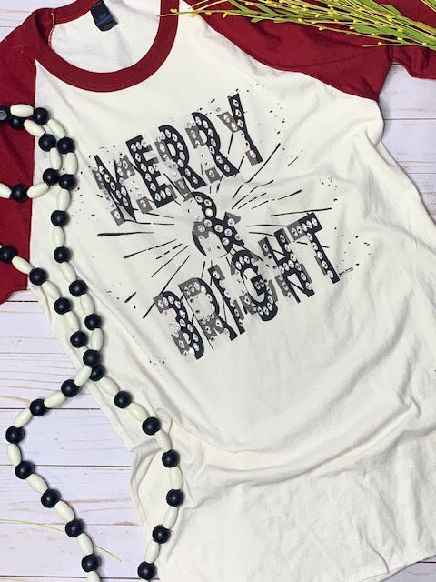 Merry and Bright Bling raglan